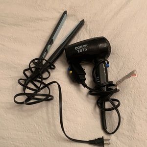 Hair straighteners and hairdryer